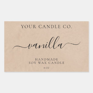 Elegant Kraft Minimalist Script Candle Label