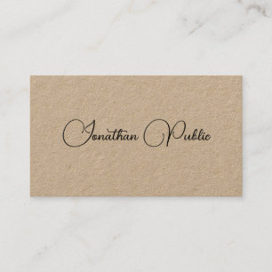 Elegant Kraft Paper Script Typography Template Business Card