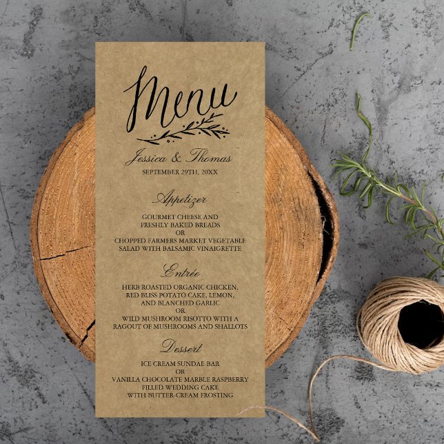 Elegant Kraft Wedding Menu Templates (Creator Uploaded)