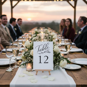 Elegant Kraft Wedding Table Number Templates