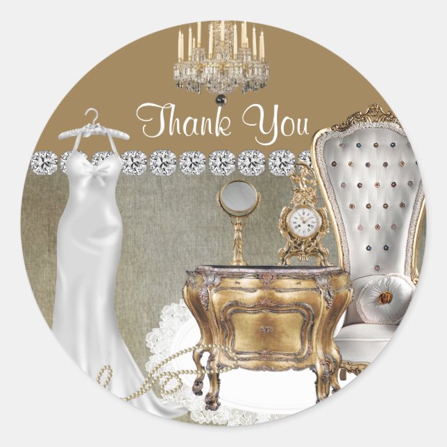 Elegant LABELS FOR WEDDING SHOWER FAVOR THANK YOU (Front)