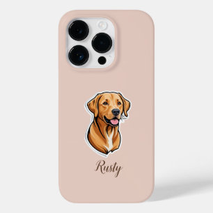 Elegant Labrador Retriever Custom Photo Blush Pink Case-Mate iPhone 14 Pro Case