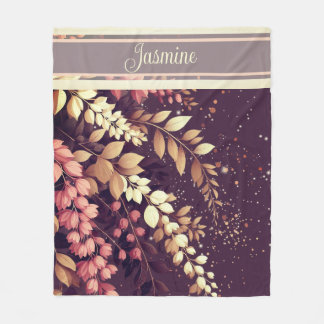 Elegant Laburnum Cascade Fleece Blanket