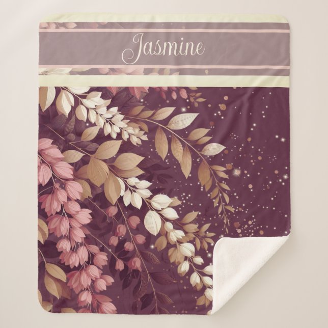 Elegant Laburnum Cascade Sherpa Blanket (Front)