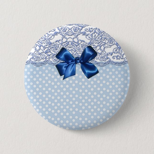 Elegant Lace And Cute Polka Dots 6 Cm Round Badge (Front)