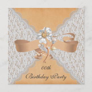 Elegant Lace Birthday Party Invitations