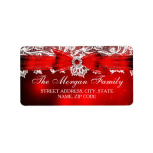Elegant Lace & Bow Christmas Address Labels