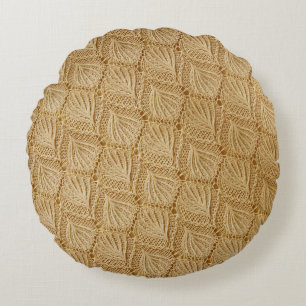 Elegant lace fabric: textured patterns. round cushion