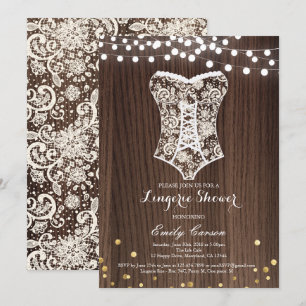 Elegant lace lingerie shower invitation