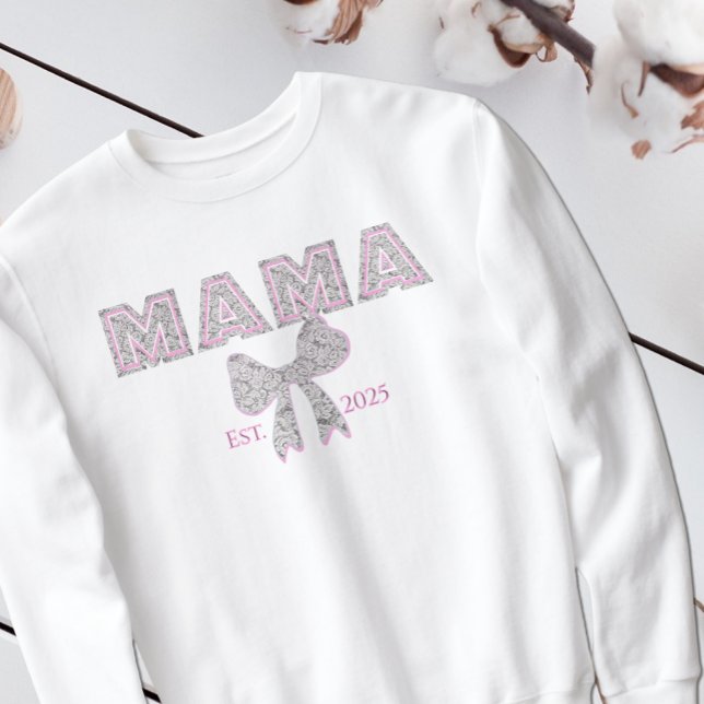 Elegant Lace "MAMA" with Bow MOM Sweatshirt (Creator Uploaded)