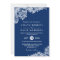 Elegant Lace Navy Blue White Formal Wedding