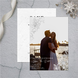 Elegant Lace Photo Save The Date Card