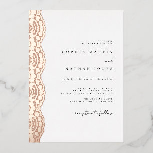 Elegant Lace Real Rose Gold Foil Wedding 