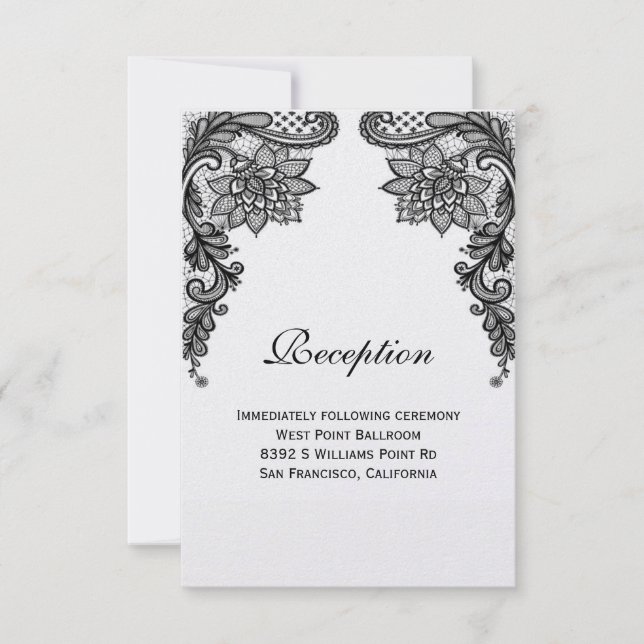 Elegant Lace Reception Card (Front)