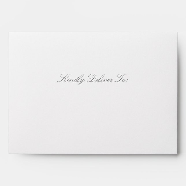 Elegant Lace Script Wedding Invitation Envelope (Front)