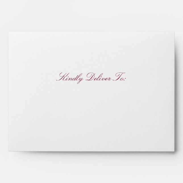 Elegant Lace Script Wedding Invitation Envelope (Front)