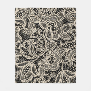 Elegant Lace Seamless Pattern Design Fleece Blanket