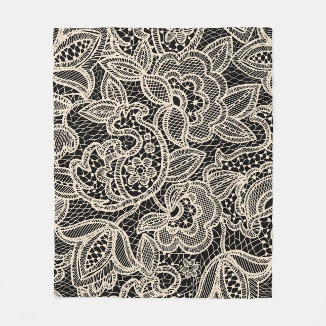 Elegant Lace Seamless Pattern Design Fleece Blanket (Front)