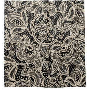 Elegant Lace Seamless Pattern Design Shower Curtain