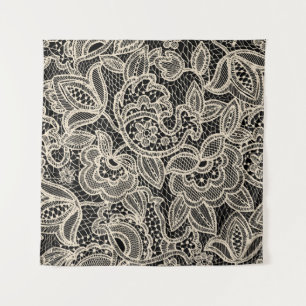 Elegant Lace Seamless Pattern Design Tapestry