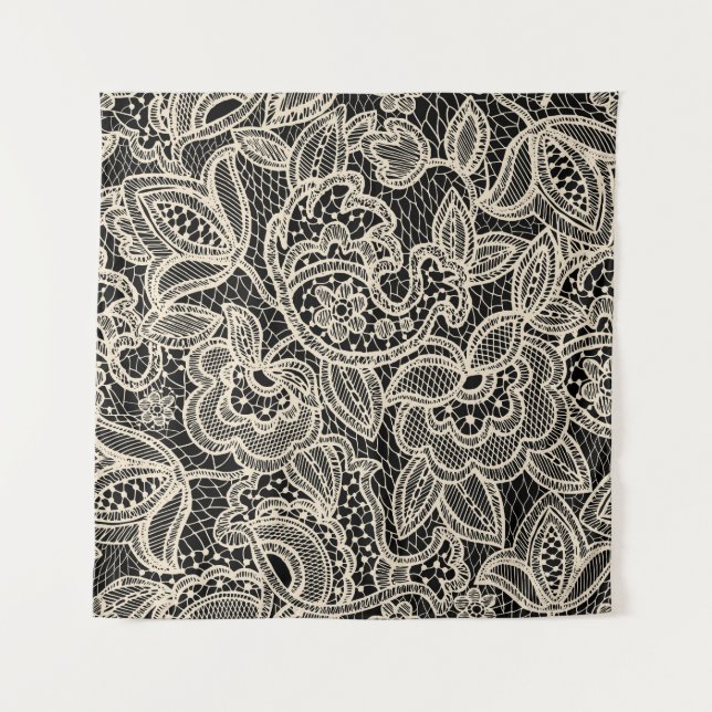 Elegant Lace Seamless Pattern Design Tapestry (Front)