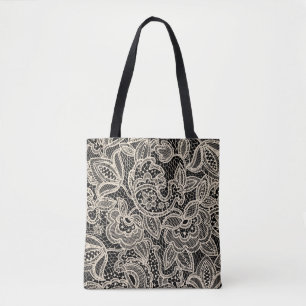 Elegant Lace Seamless Pattern Design Tote Bag