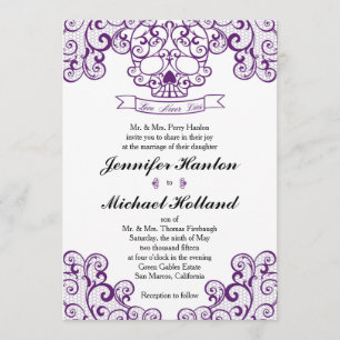 Elegant Lace Skull Calavera Invitation Card