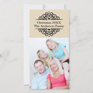 Elegant Lace Vertical Christmas - Photo Card