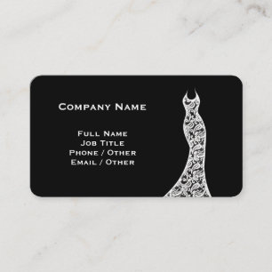 Elegant Lace Wedding Dress black and white Business Card