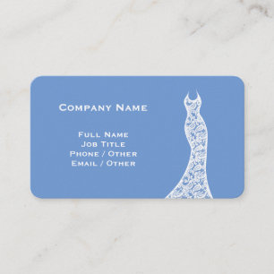 Elegant Lace Wedding Dress cornflower blue Business Card