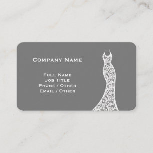 Elegant Lace Wedding Dress grey Business Card