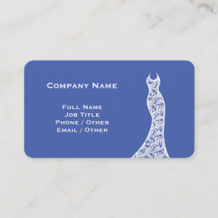 Elegant Lace Wedding Dress medium blue Business Card