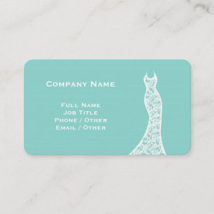 Elegant Lace Wedding Dress turquoise Business Card