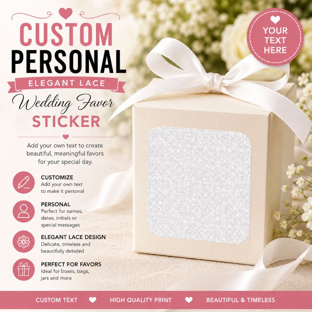 Elegant Lace Wedding Favour Sticker (Creator Uploaded)