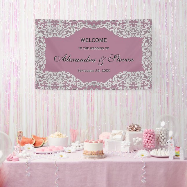 Elegant Lace Wedding in any colour Banner (Party)