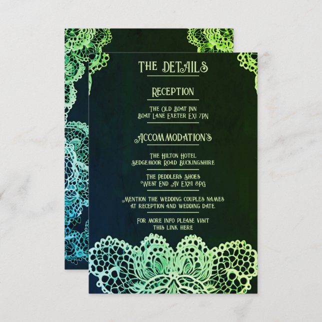 Elegant Lace Wedding Invitation (Front/Back)