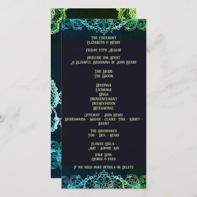 Elegant Lace Wedding Invitation (Front/Back)