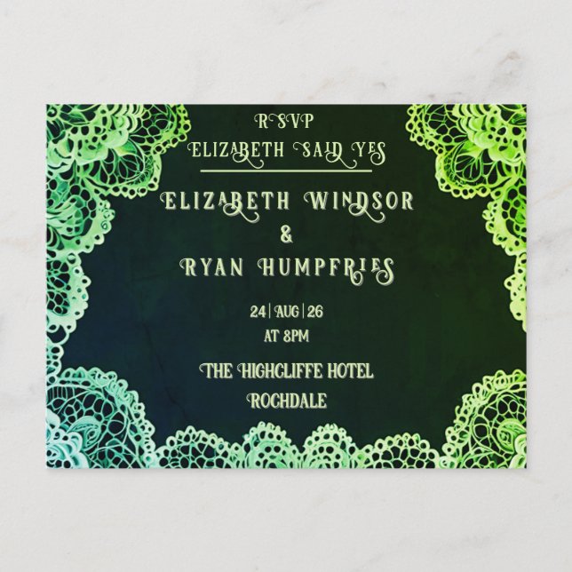 Elegant Lace" Wedding Invitation Collection  (Front)