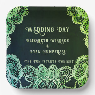 Elegant Lace" Wedding Invitation Collection  Paper Plate
