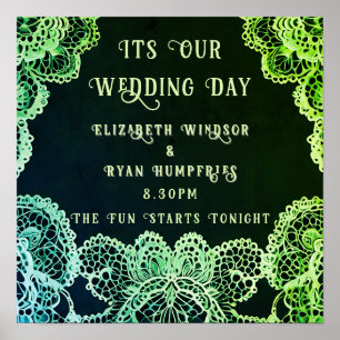 Elegant Lace" Wedding Invitation Collection Poster