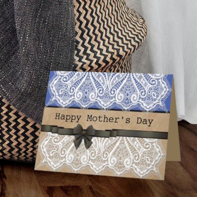 Elegant Lacey Look Mother's Day Card with Message (Creator Uploaded)