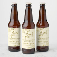 Elegant Lacy Gold on Cream Wedding Thank You