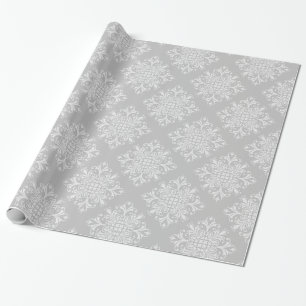 Elegant Lacy Grey  Damask Wrapping Paper