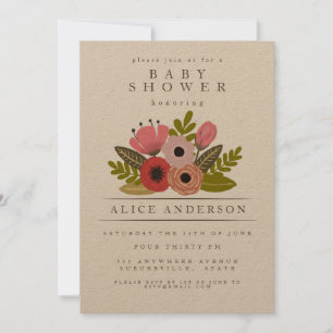 Elegant Ladies Bouquet Personalised Baby Shower Invitation