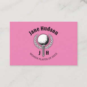 Elegant Ladies Golf Monogram Design Business Card