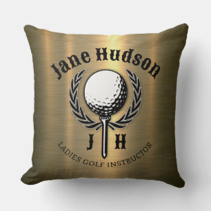 Elegant Ladies Golf Monogram Design Cushion