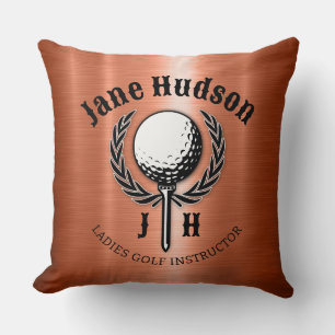 Elegant Ladies Golf Monogram Design Cushion