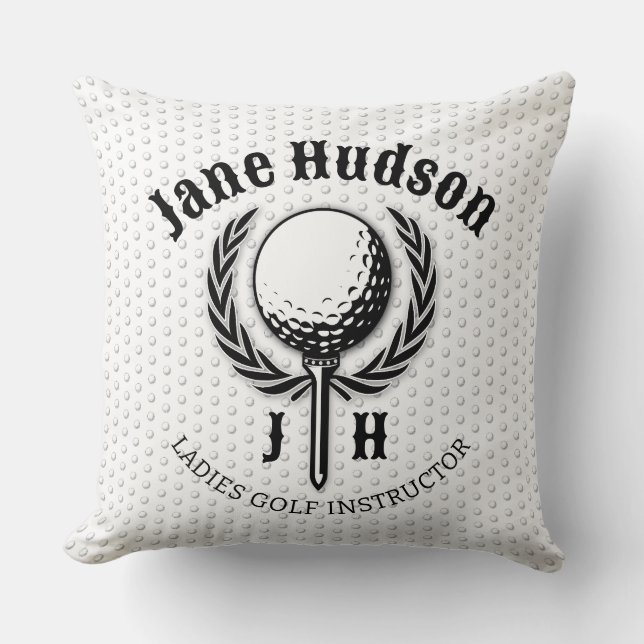 Elegant Ladies Golf Monogram Design Cushion (Front)