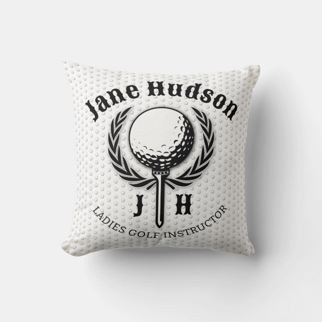 Elegant Ladies Golf Monogram Design Cushion (Front)