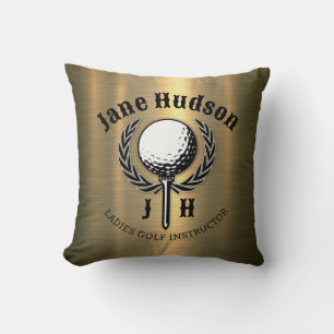 Elegant Ladies Golf Monogram Design Cushion